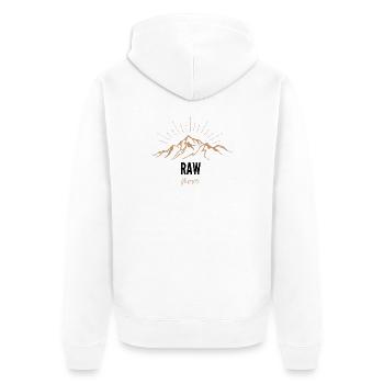 Bergkette Sonnenaufgang Move - Unisex Premium Bio Zip Hoodie - Weiß - Hinten - Thijin (182cm)