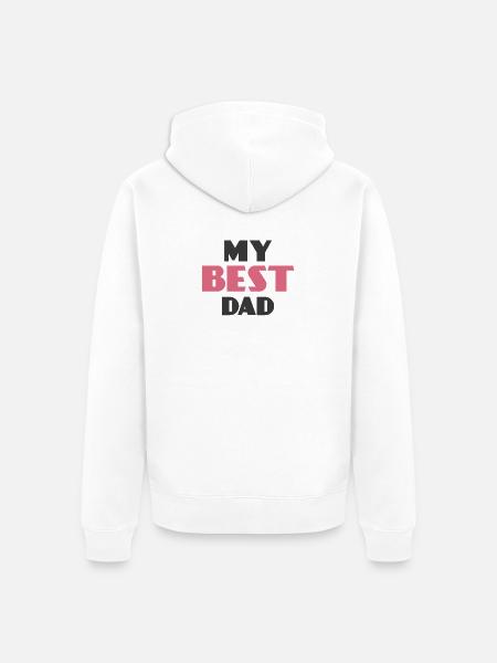 Mein bester Vater Bold Pink - Unisex Premium Bio Zip Hoodie - Weiß