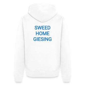 sweet home giesing Text - Unisex Premium Bio Zip Hoodie - Weiß - Hinten - Thijin (182cm)