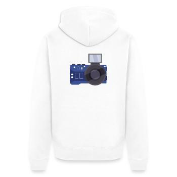 Zimmer - Unisex Premium Bio Zip Hoodie - Weiß - Hinten - Thijin (182cm)