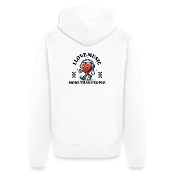 I love music - Unisex Premium Bio Zip Hoodie - Weiß - Hinten - Thijin (182cm)