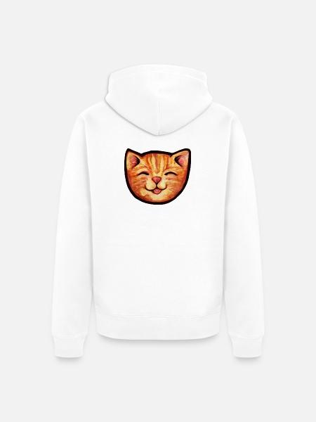 Sonnenkat Aquarell Lächeln - Unisex Premium Bio Zip Hoodie - Weiß