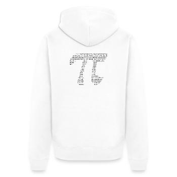 Pi - Unisex Premium Organic Zip Hoodie - white - Back - Thijin (182cm)