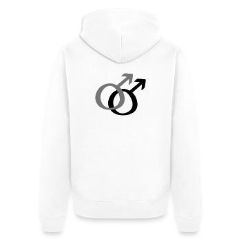 Man & Man - Unisex Premium Organic Zip Hoodie - white - Back - Thijin (182cm)