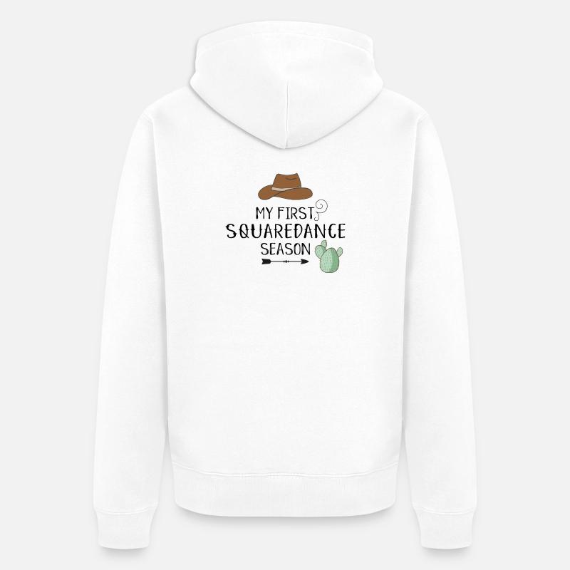 square Dance - Veste à capuche bio Premium Unisexe - blanc
