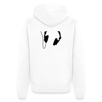 headphones_vector - Veste à capuche bio Premium Unisexe - blanc - Dos - Thijin (182cm)
