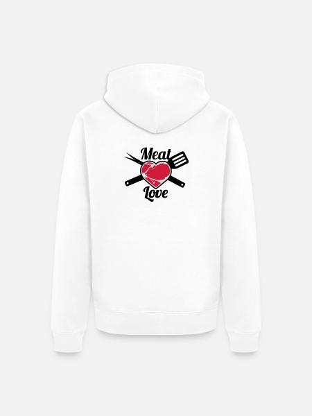 Meat Love - Unisex Premium Bio Zip Hoodie - Weiß