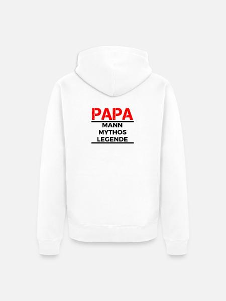 Dad, man, myth, legend - Unisex Premium Organic Zip Hoodie - white