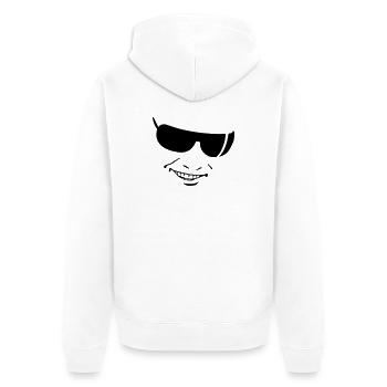 smile - Unisex Premium Bio Zip Hoodie - Weiß - Hinten - Thijin (182cm)