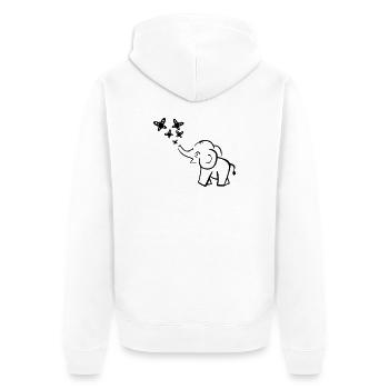 elefant lustig - Unisex Premium Bio Zip Hoodie - Weiß - Hinten - Thijin (182cm)