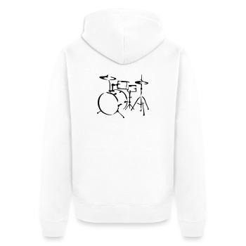drum - Unisex Premium Organic Zip Hoodie - white - Back - Thijin (182cm)