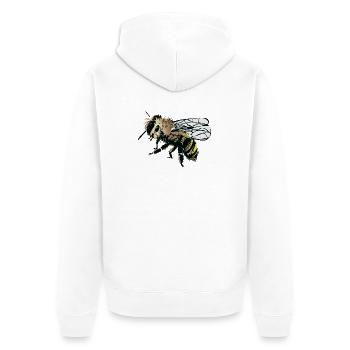 Stylized honey bee illustration - Unisex Premium Organic Zip Hoodie - white - Back - Thijin (182cm)