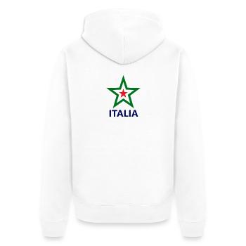 Italienische Flagge mit Sternmotiv - Unisex Premium Bio Zip Hoodie - Weiß - Hinten - Thijin (182cm)