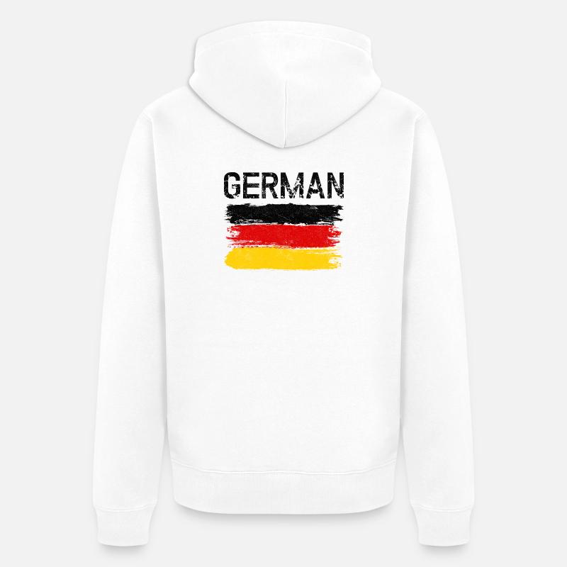Coup de pinceau du drapeau allemand - Veste à capuche bio Premium Unisexe - blanc