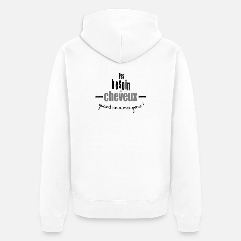 CHEVEUX - Veste à capuche bio Premium Unisexe - blanc