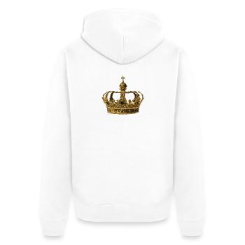 Krone - Unisex Premium Bio Zip Hoodie - Weiß - Hinten - Thijin (182cm)
