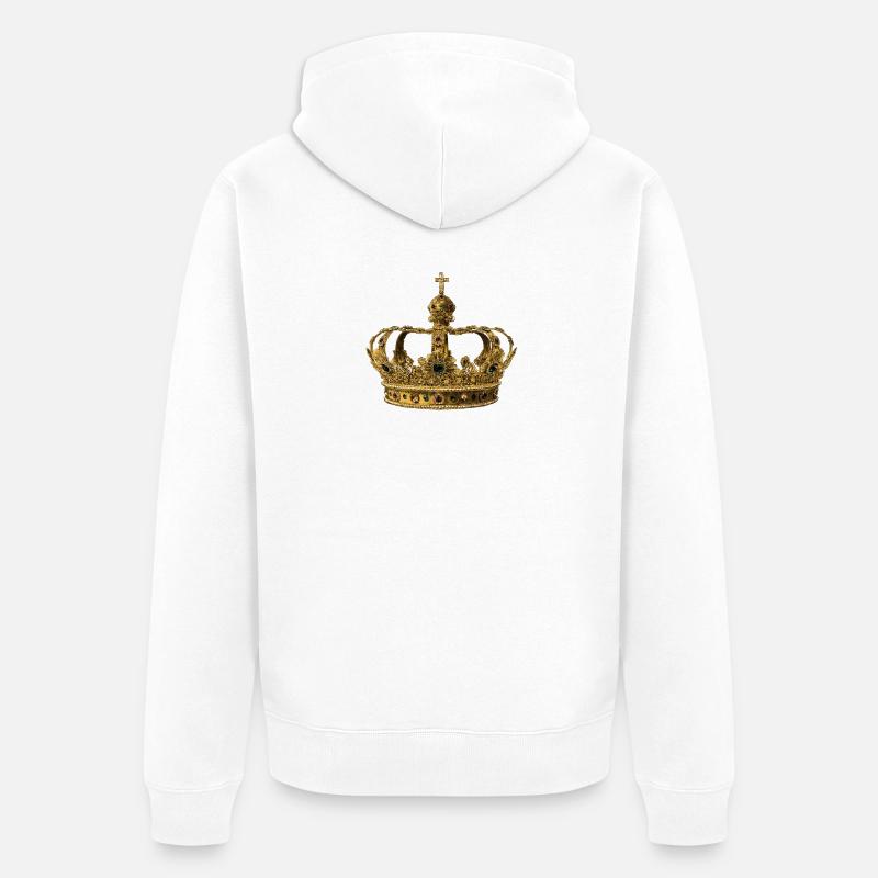 Crown - Veste à capuche bio Premium Unisexe - blanc