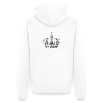 Krone - Unisex Premium Bio Zip Hoodie - Weiß - Hinten - Thijin (182cm)