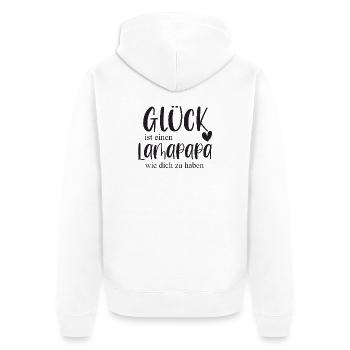 Lama Lamapapa Haustier Stall Lamaliebe Geschenk - Unisex Premium Bio Zip Hoodie - Weiß - Hinten - Thijin (182cm)