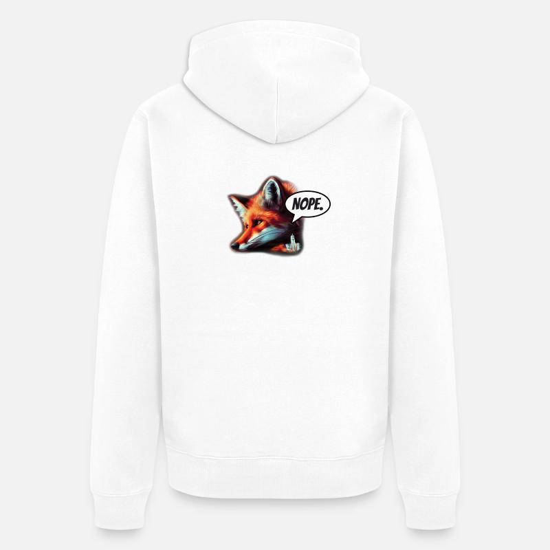 Renard Nope - Veste à capuche bio Premium Unisexe - blanc