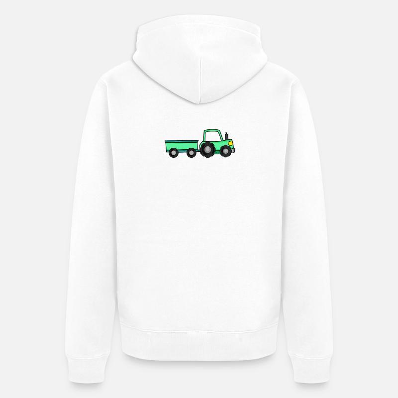 Tracteur avec remorque - Veste à capuche bio Premium Unisexe - blanc