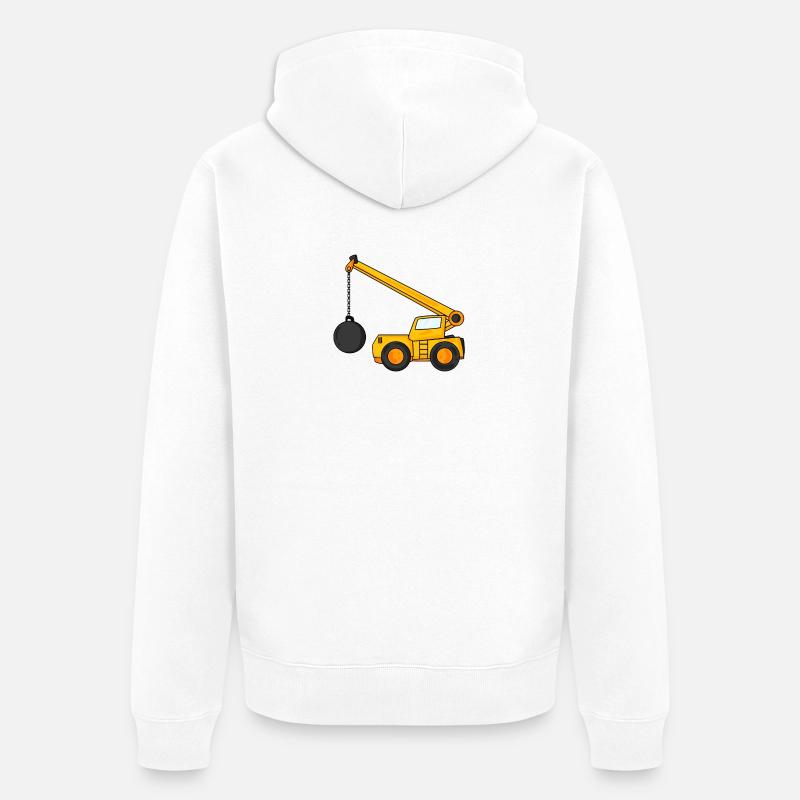 Grue de démolition - Veste à capuche bio Premium Unisexe - blanc