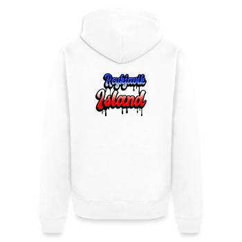 Reykjavík Island Design - Unisex Premium Bio Zip Hoodie - Weiß - Hinten - Thijin (182cm)