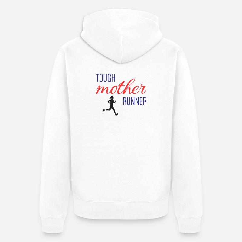 Mère coureuse coriace - Veste à capuche bio Premium Unisexe - blanc