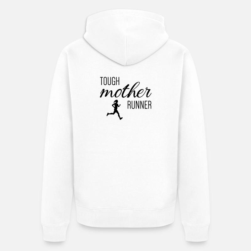 Mère coureuse coriace - Veste à capuche bio Premium Unisexe - blanc