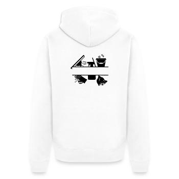 Logo de l’outil de nettoyage transparent - Veste à capuche bio Premium Unisexe - blanc - Dos - Thijin (182cm)