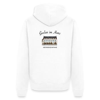 Goslar im Harz, Historic Town Hall - Unisex Premium Organic Zip Hoodie - white - Back - Thijin (182cm)