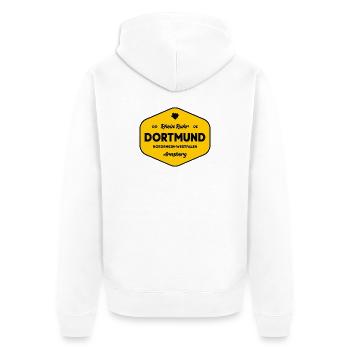 Dortmund YellowBlack City Logo - Unisex Premium Organic Zip Hoodie - white - Back - Thijin (182cm)
