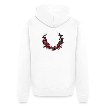 belle couronne de roses et de papillons - Veste à capuche bio Premium Unisexe - blanc - Dos - Thijin (182cm)