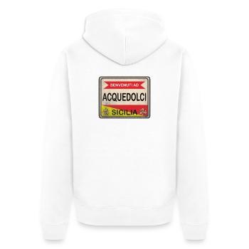 T-Shirt Sicilia Acquedolci T-Shirt Geschenkidee - Unisex Premium Bio Zip Hoodie - Weiß - Hinten - Thijin (182cm)
