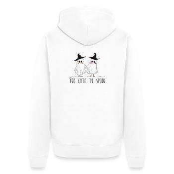 Trop mignon pour effrayer les fantômes drôles Halloween mignon - Veste à capuche bio Premium Unisexe - blanc - Dos - Thijin (182cm)