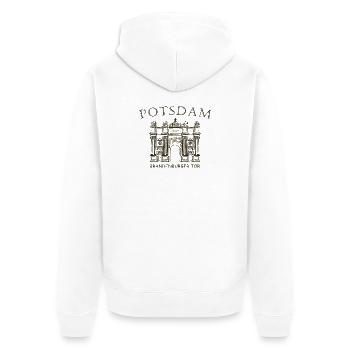 Potsdam, Porte de Brandebourg, Allemagne Dessin - Veste à capuche bio Premium Unisexe - blanc - Dos - Thijin (182cm)