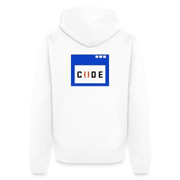Job Coder Spruch Arbeit Arbeiter Geld Verdienen - Unisex Premium Bio Zip Hoodie - Weiß - Hinten - Thijin (182cm)