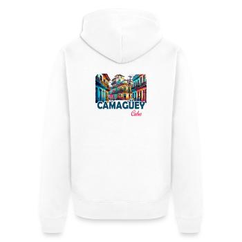 Camagüey, Cuba, Caraïbes, Design - Veste à capuche bio Premium Unisexe - blanc - Dos - Thijin (182cm)