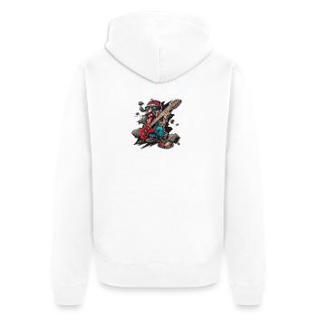 Rock - Rock and Roll - Unisex Premium Organic Zip Hoodie - white - Back - Thijin (182cm)