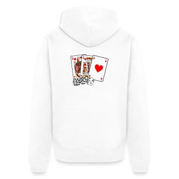 Cards and dice - Unisex Premium Organic Zip Hoodie - white - Back - Thijin (182cm)