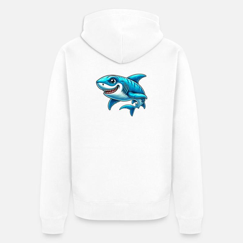 Requin - Veste à capuche bio Premium Unisexe - blanc
