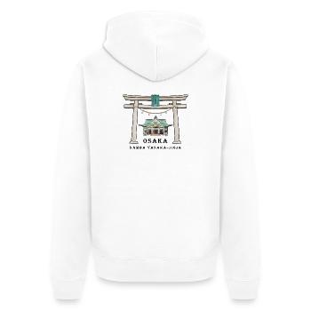 Osaka Japon, Namba Yasaka-jinja Torii Dessin - Veste à capuche bio Premium Unisexe - blanc - Dos - Thijin (182cm)