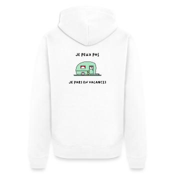 FEIERTAG. FROHE FEIERTAGE. GELIEBTE. MEISTER. LEHRER - Unisex Premium Bio Zip Hoodie - Weiß - Hinten - Thijin (182cm)