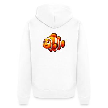 Clownfisch - Unisex Premium Bio Zip Hoodie - Weiß - Hinten - Thijin (182cm)