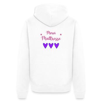 GELIEBTE. VIELEN DANK. DANKE HERRIN - Unisex Premium Bio Zip Hoodie - Weiß - Hinten - Thijin (182cm)