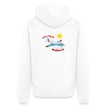 Envolons-nous vers Majorque - Veste à capuche bio Premium Unisexe - blanc - Dos - Thijin (182cm)