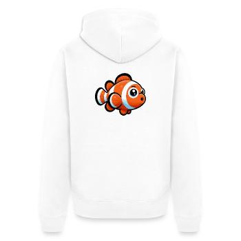 Clownfische - Unisex Premium Bio Zip Hoodie - Weiß - Hinten - Thijin (182cm)