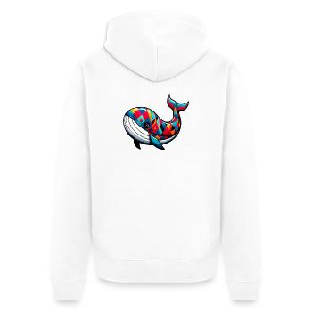 Arlequin baleine - Veste à capuche bio Premium Unisexe - blanc - Dos - Thijin (182cm)