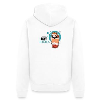i love Boba - Unisex Premium Organic Zip Hoodie - white - Back - Thijin (182cm)