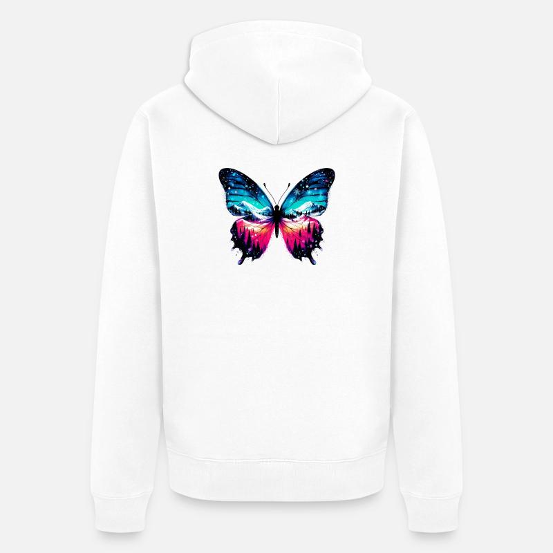 Papillon - Veste à capuche bio Premium Unisexe - blanc